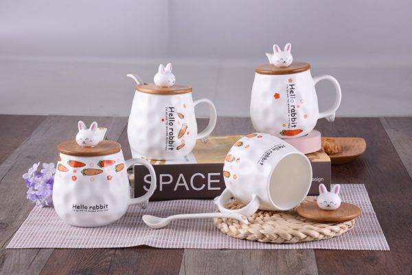 Cute cartoon rabbit coffee mug