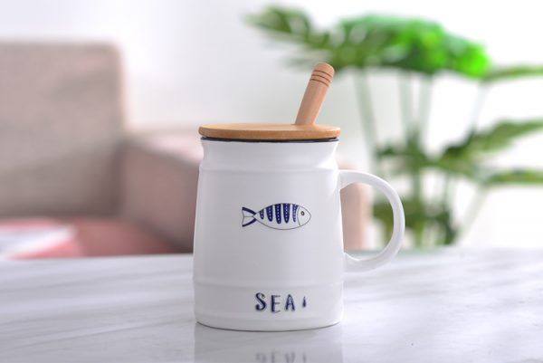 Nordic sea breeze ceramic cups embossed mugs