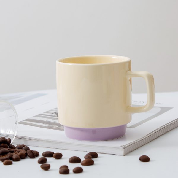 European-style macaroon coffee mugs with white porcelain