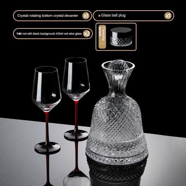 European Light Luxury Crystal Quick Whirlpool Red Wine Decanter Set for Household Red Wine Glasses with Advanced Sense Rotating Wine Sorter