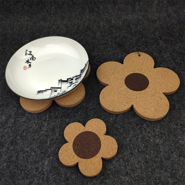 Flower coaster, cork coaster, thermal insulation mat, cork coaster, dining table mat, pot mat, bowl mat