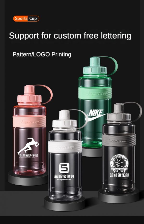 Sports Water Cup Plastic Bottle Wholesale Large Capacity Water Cup With Straw Plastic Water Cup Portable Space Cup Logo Customization