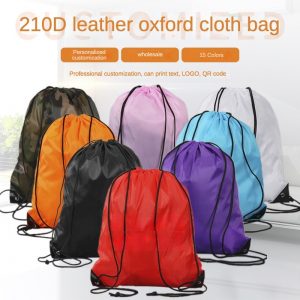 210D polyester drawstring pocket Oxford fabric drawstring drawstring storage backpack bag nylon advertising bag can print logo