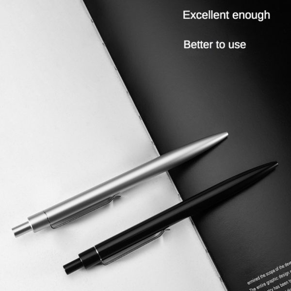 Wholesale high-value metallic black matte brush question office writing advertising laser gel pen
