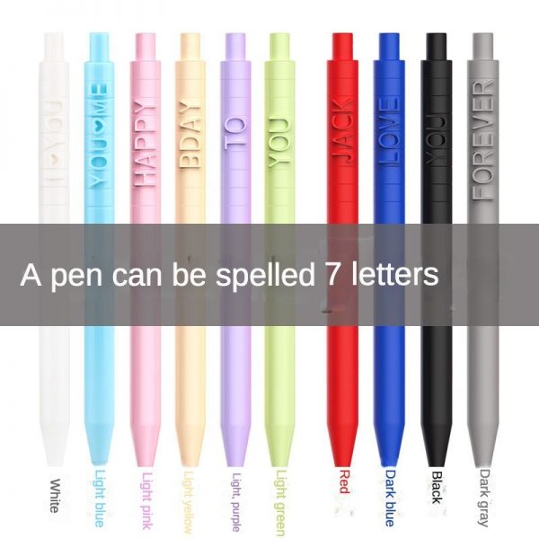 Neutral Pen Stationery ins Colorful Press DIY Letter Signature Pen Creative Gift Advertising Student Wholesale Supplies