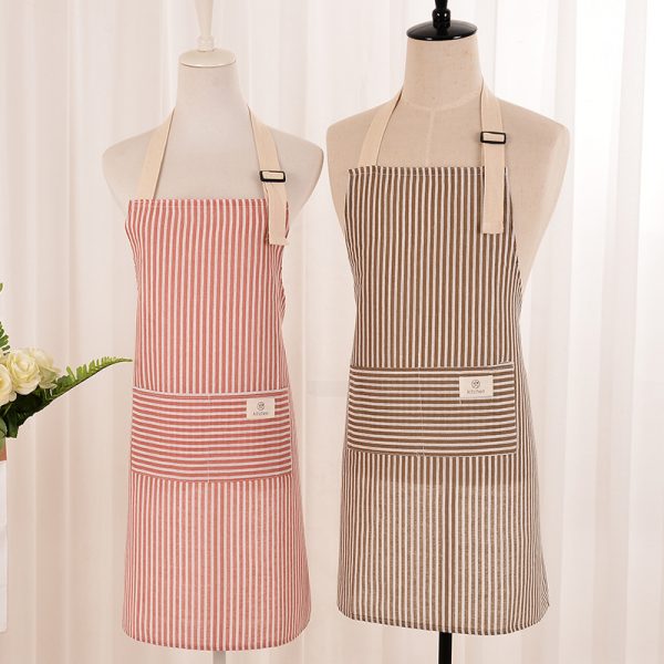 Cotton and linen aprons, women's household kitchen specific work clothes, cooking aprons, anti fouling, wiping hands, bibs wholesale