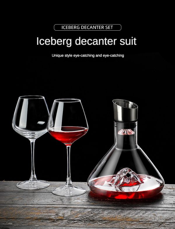 Crystal Waterfall Red Wine Awakener Household High end Iceberg Quick Sorter Bottle Glass Red Wine Decanter Set