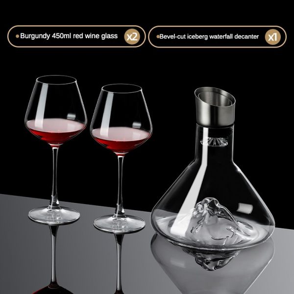 Crystal Waterfall Red Wine Awakener Household High end Iceberg Quick Sorter Bottle Glass Red Wine Decanter Set