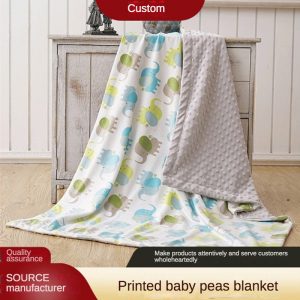Customized baby soothing blanket Super soft velvet double-layer blanket baby mother and baby A bean blanket