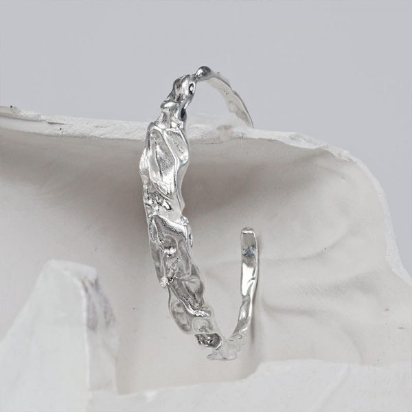 Knotting process 925 silver bracelet female ins niche design cold wind opening personality fashion bracelet