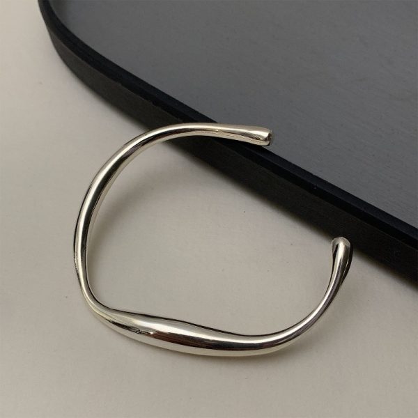 Knotting process 925 silver bracelet female ins niche design cold wind opening personality fashion bracelet