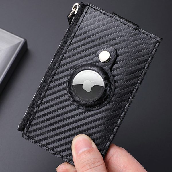 New carbon fiber card holder large capacity card slot anti-theft card holder apple location tracker men's wallet wholesale