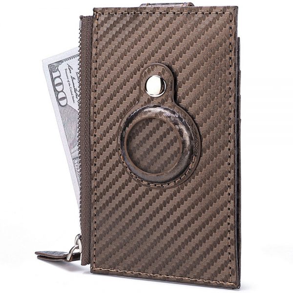 New carbon fiber card holder large capacity card slot anti-theft card holder apple location tracker men's wallet wholesale